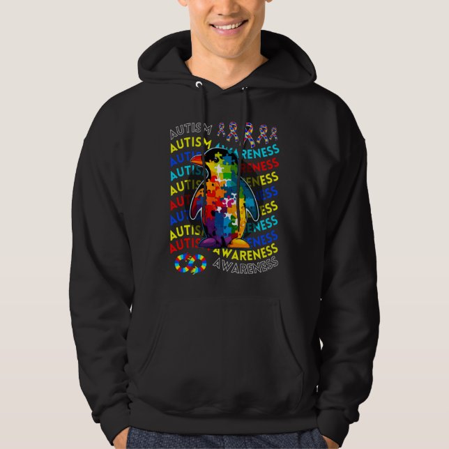 Autism Awareness Penguin For Teacher Autism Moms D Hoodie (Vorderseite)