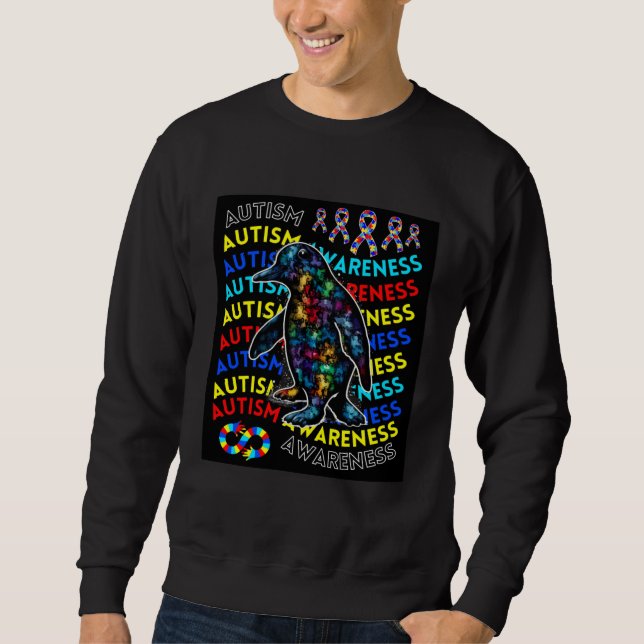 Autism Awareness Penguin For Teacher Autism Moms D Sweatshirt (Vorderseite)