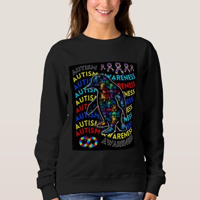 Autism Awareness Penguin For Teacher Autism Moms D Sweatshirt (Vorderseite)