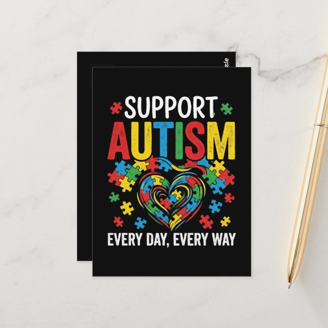 Autism awareness postkarte (Vorderseite/Rückseite Beispiel)