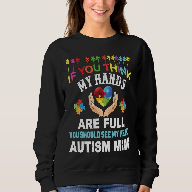 Autism Awareness Proud Autism Mimi Love Heart Puzz Sweatshirt (Vorderseite)