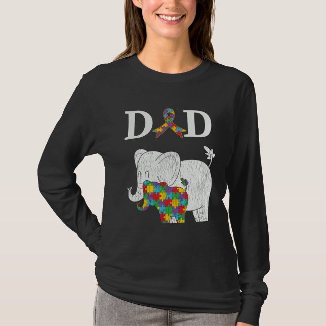 Autism Awareness Proud Dad Autistic Son Daughter E T-Shirt (Vorderseite)