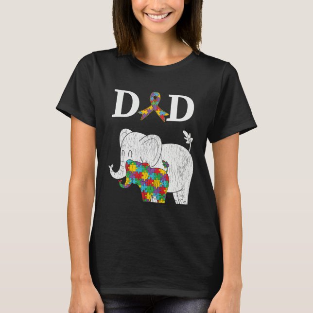 Autism Awareness Proud Dad Autistic Son Daughter E T-Shirt (Vorderseite)