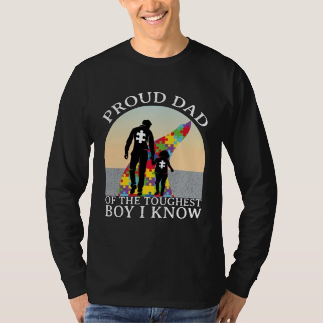 Autism Awareness  Proud Dad Of The Toughest Boy I  T-Shirt (Vorderseite)