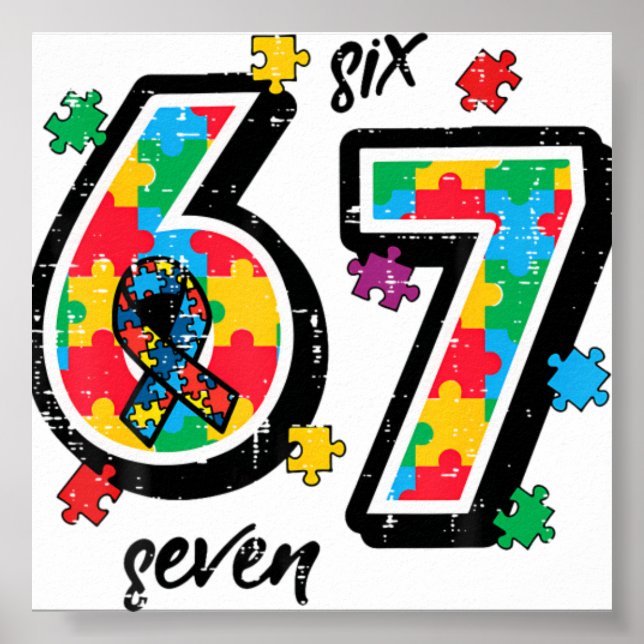 Autism Awareness Puzzle 6 7 Si Poster (Vorne)