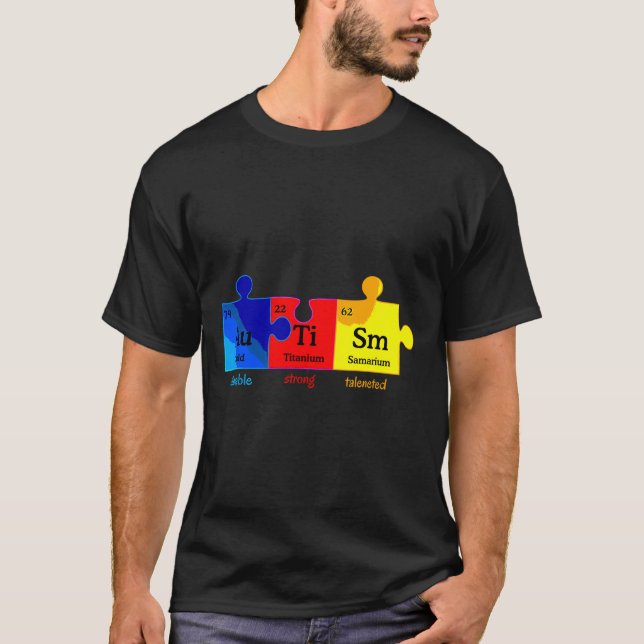 Autism Awareness Puzzle Chemical Element T-Shirt (Vorderseite)