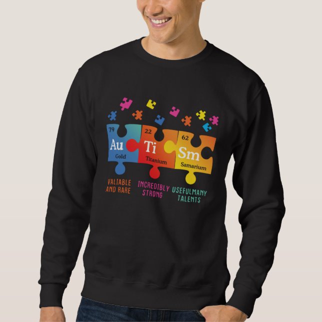 Autism Awareness Puzzle Chemical Elements Sweatshirt (Vorderseite)