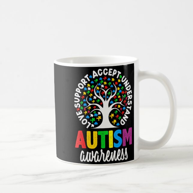 Autism Awareness Puzzle Heart Suprt Men Women  Kaffeetasse (Rechts)