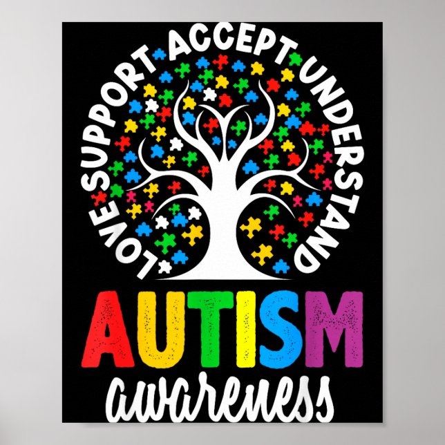 Autism Awareness Puzzle Heart Suprt Men Women  Poster (Vorne)