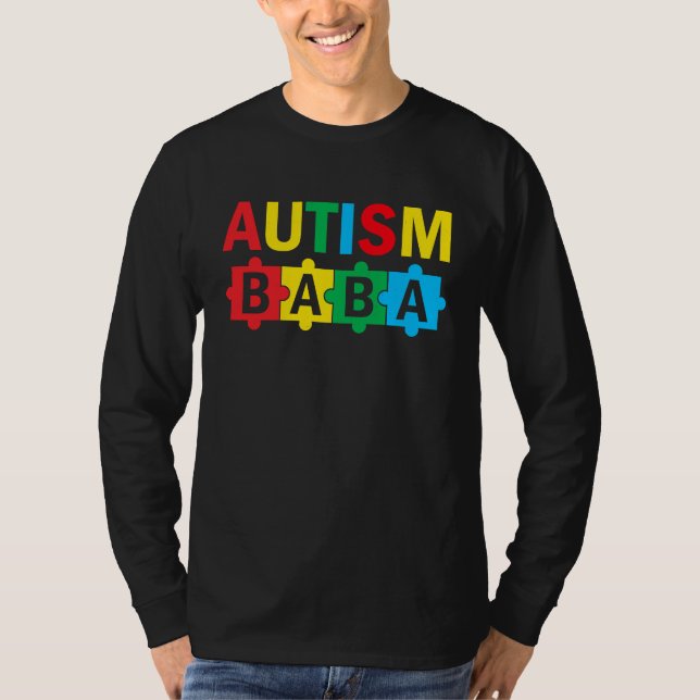 Autism Awareness Puzzle Ribbon Proud Autism Baba T-Shirt (Vorderseite)