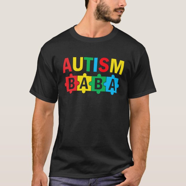 Autism Awareness Puzzle Ribbon Proud Autism Baba T-Shirt (Vorderseite)