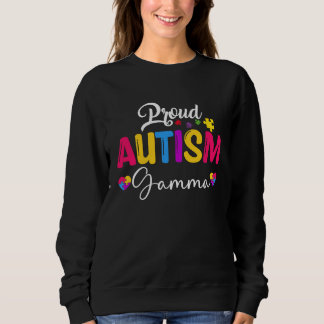 Autism Awareness Puzzle Ribbon  Proud Autism Gamma Sweatshirt