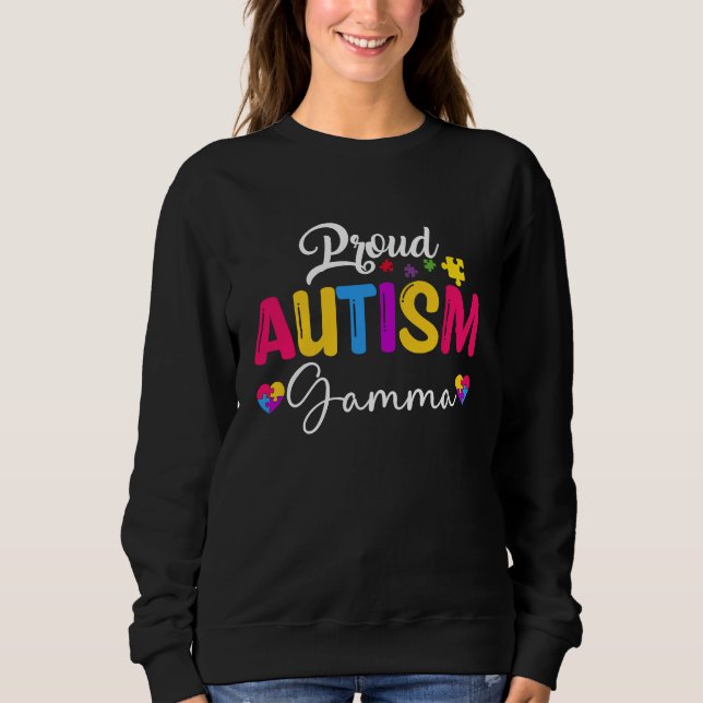 Autism Awareness Puzzle Ribbon  Proud Autism Gamma Sweatshirt (Vorderseite)