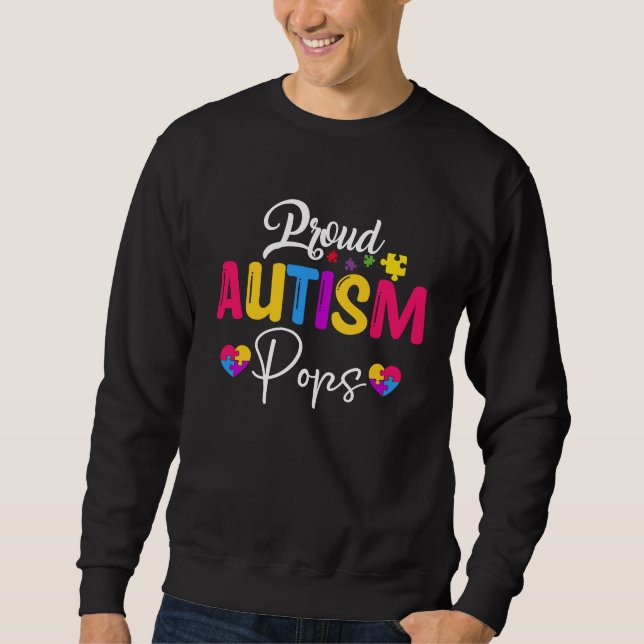 Autism Awareness Puzzle Ribbon  Proud Autism Pops Sweatshirt (Vorderseite)