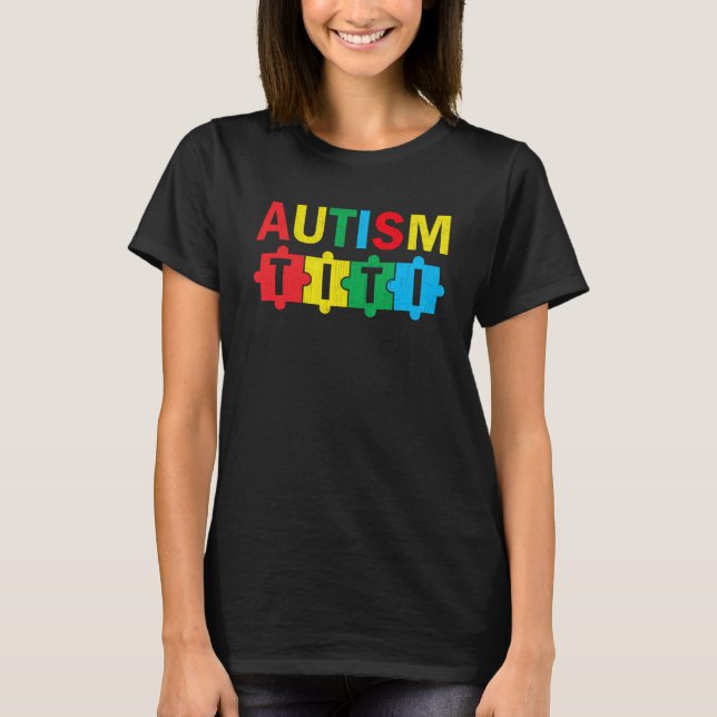 Autism Awareness Puzzle Ribbon Proud Autism Titi T-Shirt (Vorderseite)