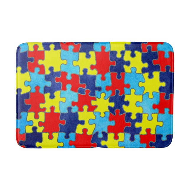 Autism Awareness-Puzzle von Shirley Taylor Badematte (Vorderseite)