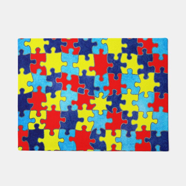 Autism Awareness-Puzzle von Shirley Taylor Fußmatte (Vorderseite)
