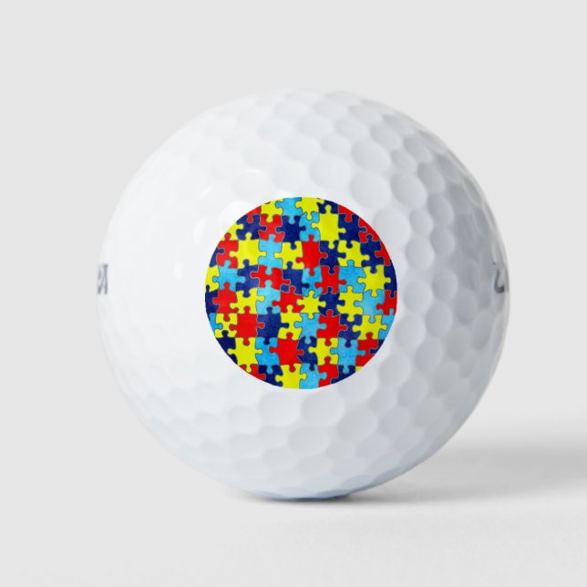 Autism Awareness-Puzzle von Shirley Taylor Golfball (Vorderseite)