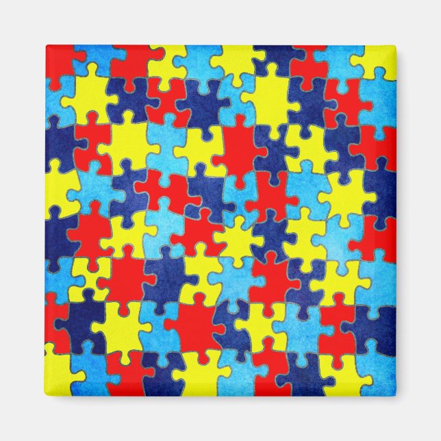 Autism Awareness-Puzzle von Shirley Taylor Magnet (Vorne)