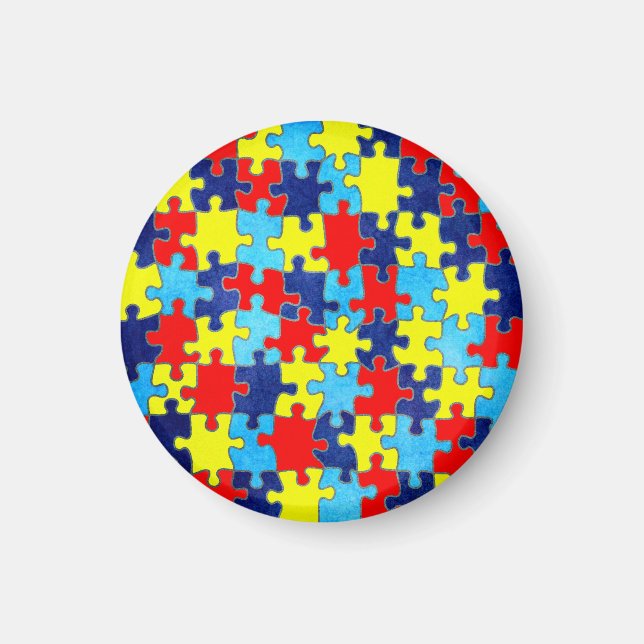 Autism Awareness-Puzzle von Shirley Taylor Magnet (Vorne)