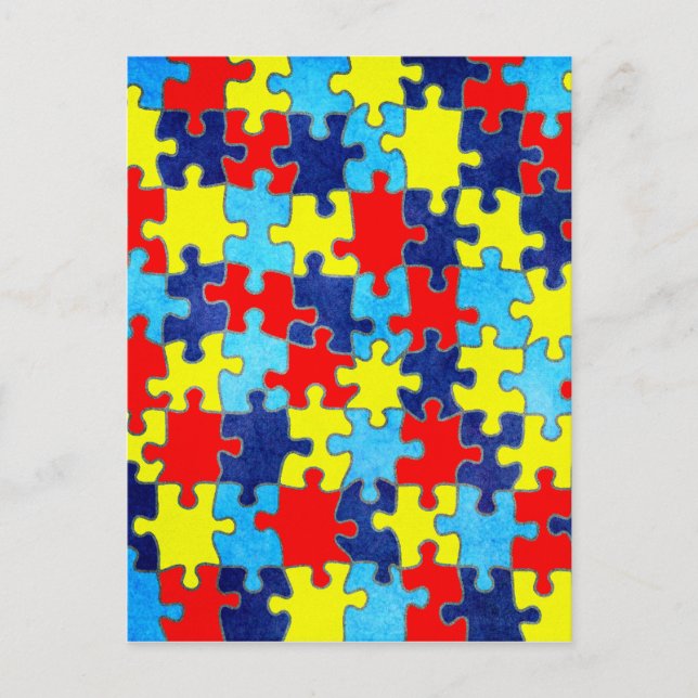 Autism Awareness-Puzzle von Shirley Taylor Postkarte (Vorderseite)