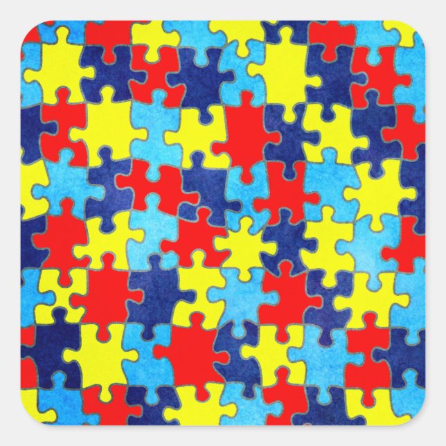 Autism Awareness-Puzzle von Shirley Taylor Quadratischer Aufkleber (Vorderseite)