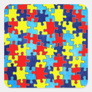 Autism Awareness-Puzzle von Shirley Taylor Quadratischer Aufkleber