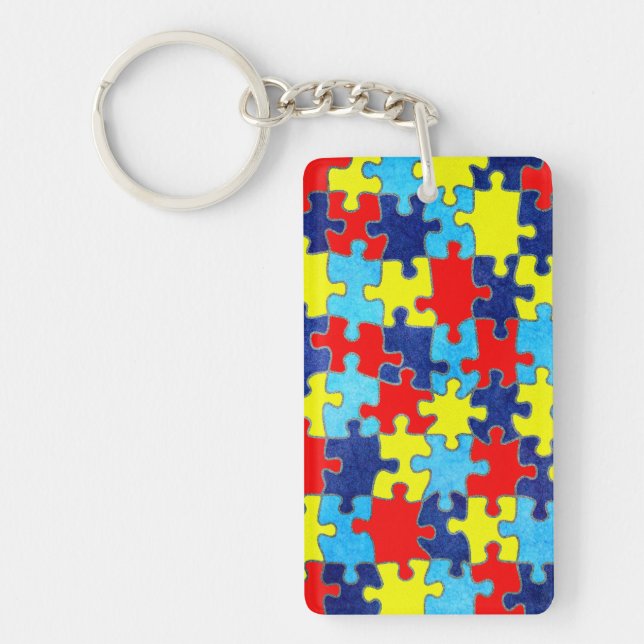 Autism Awareness-Puzzle von Shirley Taylor Schlüsselanhänger (Vorderseite)