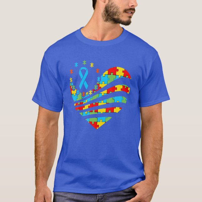 Autism Awareness S Heart Support Autistic Kindness T-Shirt (Vorderseite)