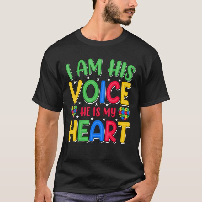 Autism Awareness Shirt for Mom I Am His Voice He I (Vorderseite)