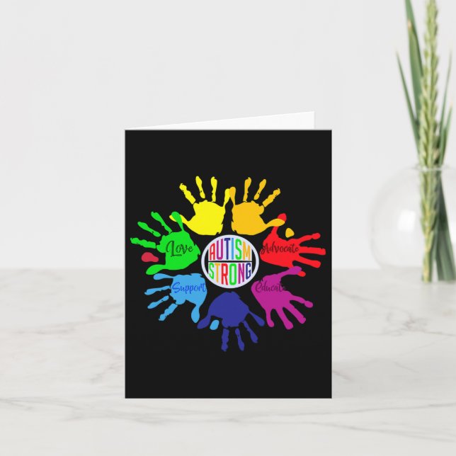 Autism Awareness Sign Language Hand Puzzle Support Karte (Vorderseite)