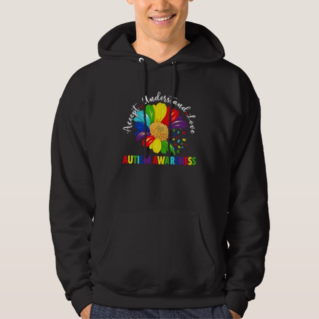 Autism Awareness Sunflower Accept Understand Love  Hoodie (Vorderseite)
