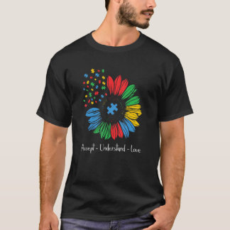 Autism Awareness Sunflower Accept Understand Love  T-Shirt