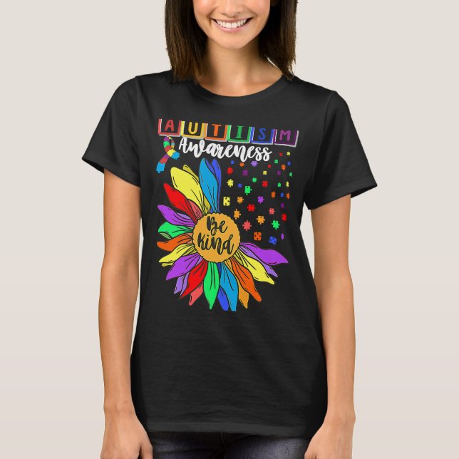 Autism Awareness Sunflower Choose Kindness Autism  T-Shirt (Vorderseite)
