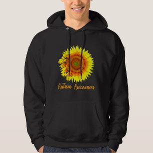 Autism Awareness Sunflower  Puzzle Pieces Hoodie