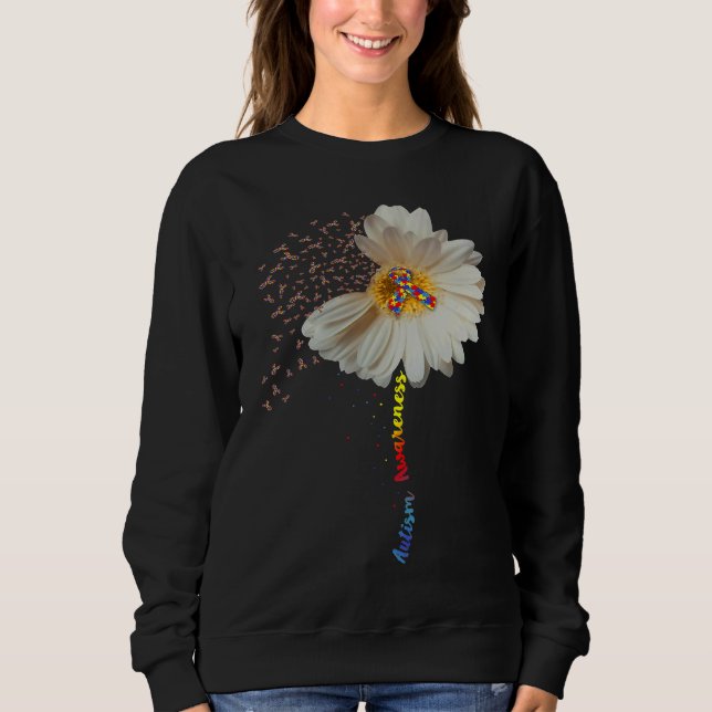 Autism Awareness  Sunflower Ribbon Sweatshirt (Vorderseite)