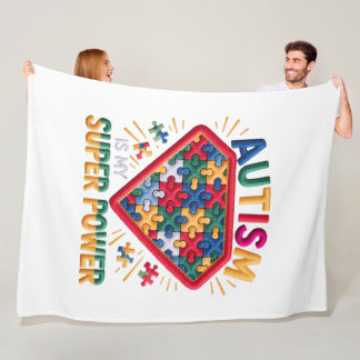 Autism Awareness Superhero Shield | Autism Is My S Fleecedecke