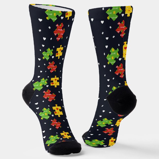 Autism Awareness Swag Pattern Socken (Gewinkelt)