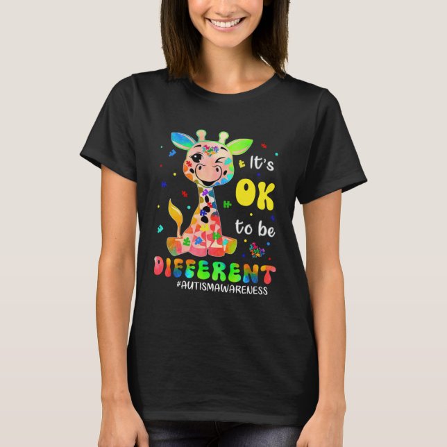 Autism Awareness Women Kid Its Ok To Be Different T-Shirt (Vorderseite)