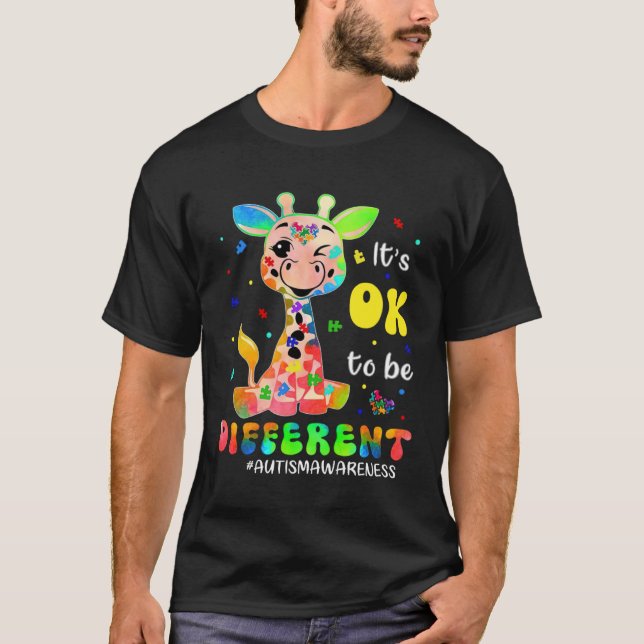 Autism Awareness Women Kid Its Ok To Be Different T-Shirt (Vorderseite)