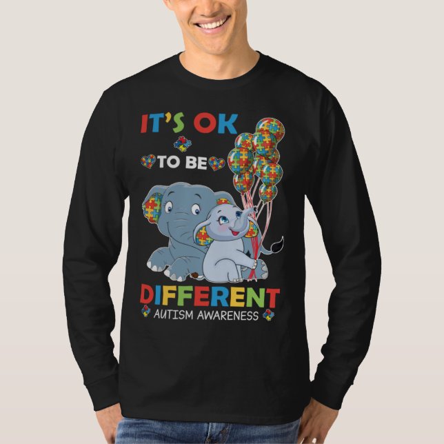 Autism Awareness Women Kid Its Ok To Be Different T-Shirt (Vorderseite)