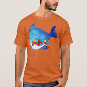 Autism Baby Whale Vater Mama Puzzle Autismus Bewus T-Shirt