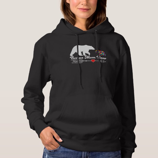Autism Bonus Mom Bear Autism Awareness Day Autisti Hoodie (Vorderseite)