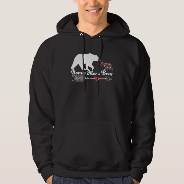 Autism Bonus Mom Bear Autism Awareness Day Autisti Hoodie (Vorderseite)