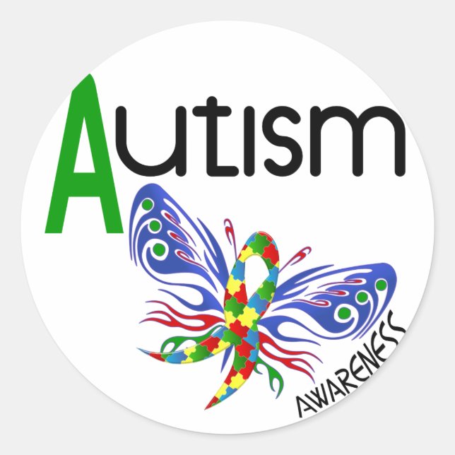 AUTISM Butterfly 3.1 Runder Aufkleber (Vorderseite)