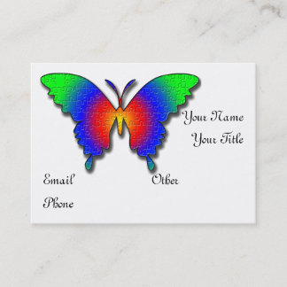Autism butterfly business profile card template visitenkarte