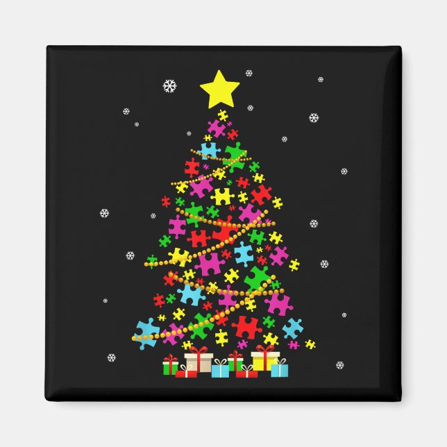 Autism Christmas Tree Autism Christmas  Magnet (Vorne)