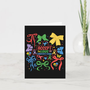 Autism Coquette Bow Puzzle Ribbon Autism Mama Neur Karte