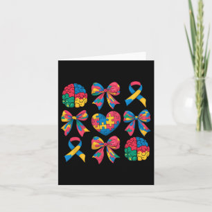 Autism Coquette Ribbon Bow Herz Puzzle Autism Awa Karte