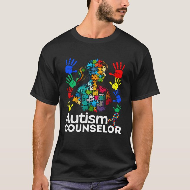 Autism Counselor Navigating Autism Autism Counseli T-Shirt (Vorderseite)